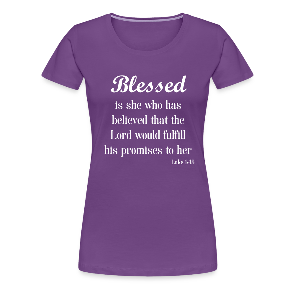 Blessed Is She Women’s Premium T-Shirt - purple