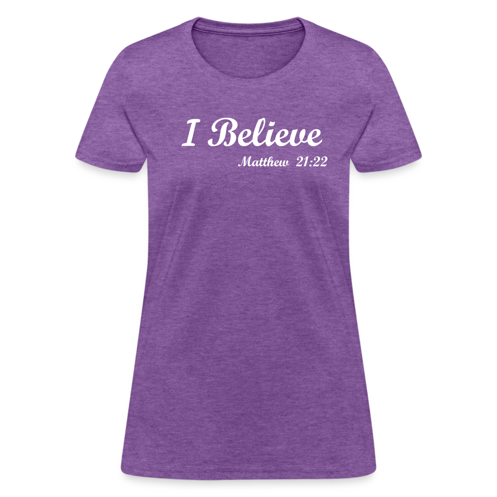 I Believe Women's T-Shirt - purple heather