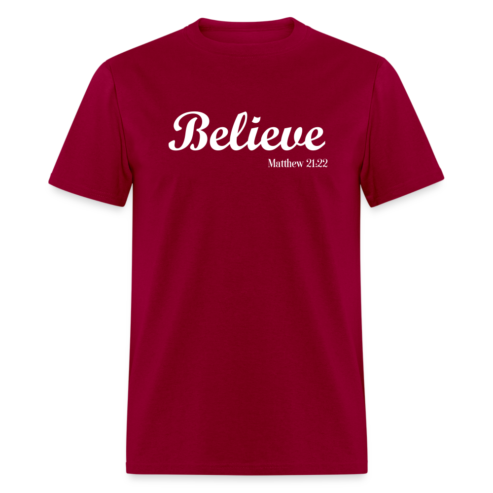 Believe Unisex Classic T-Shirt - dark red