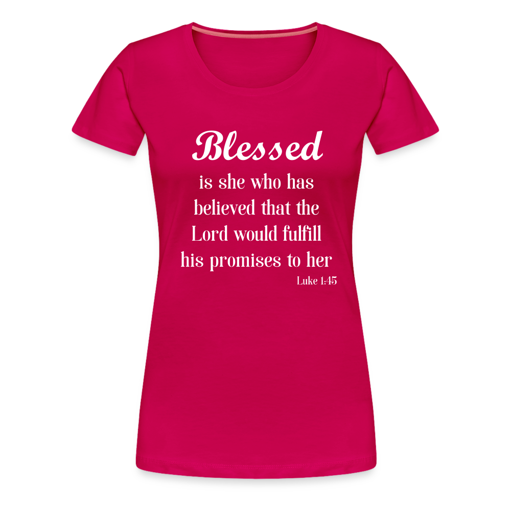 Blessed Is She Women’s Premium T-Shirt - dark pink