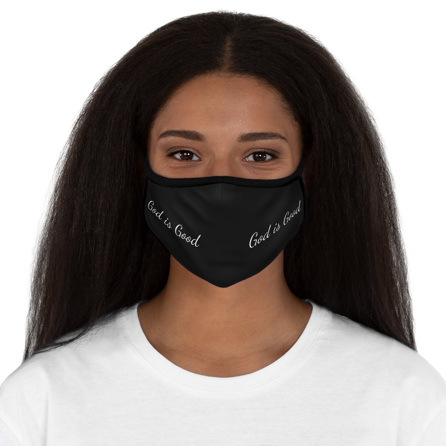God Is Good Fitted Polyester Face Mask