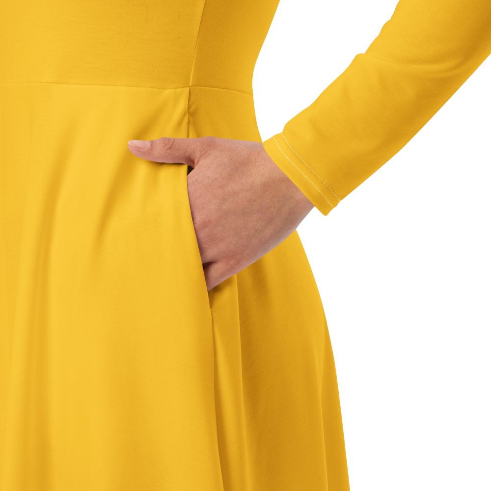 Faith All-over print long sleeve midi dress