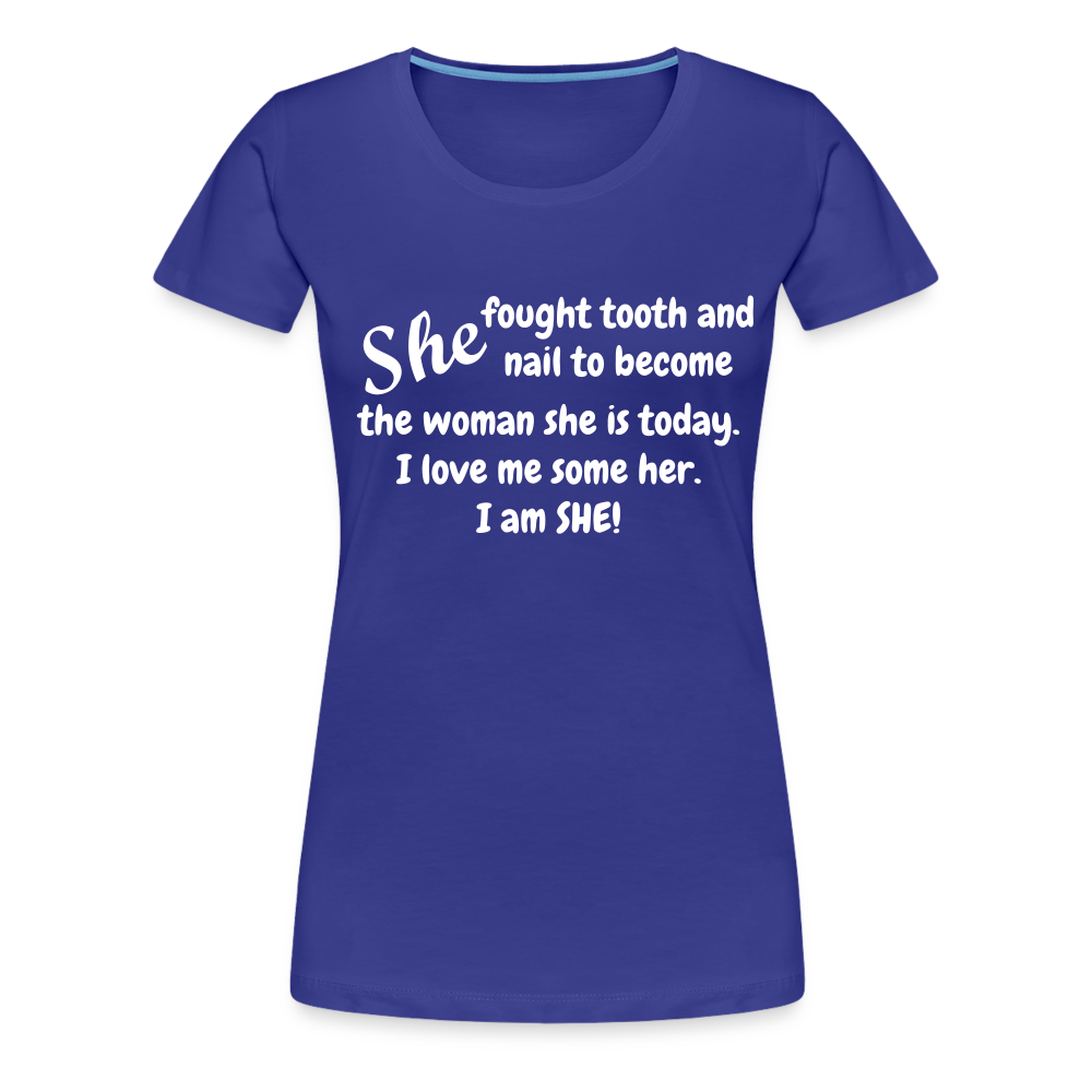 She Fought Women’s Premium T-Shirt - royal blue