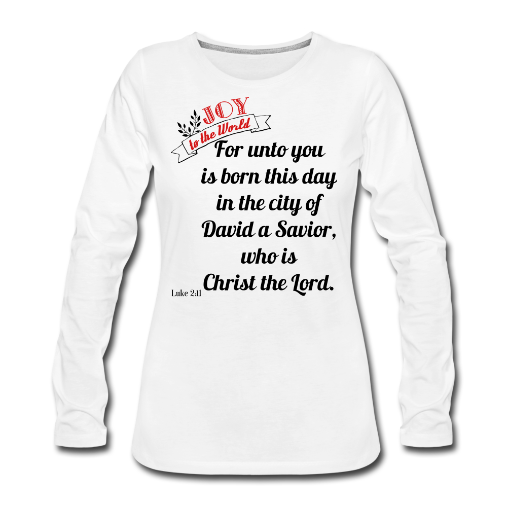 JOY Women's Premium Long Sleeve T-Shirt - white