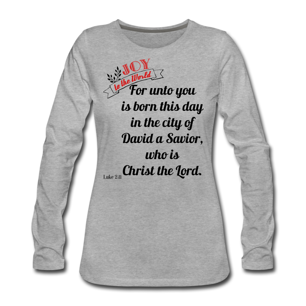 JOY Women's Premium Long Sleeve T-Shirt - heather gray