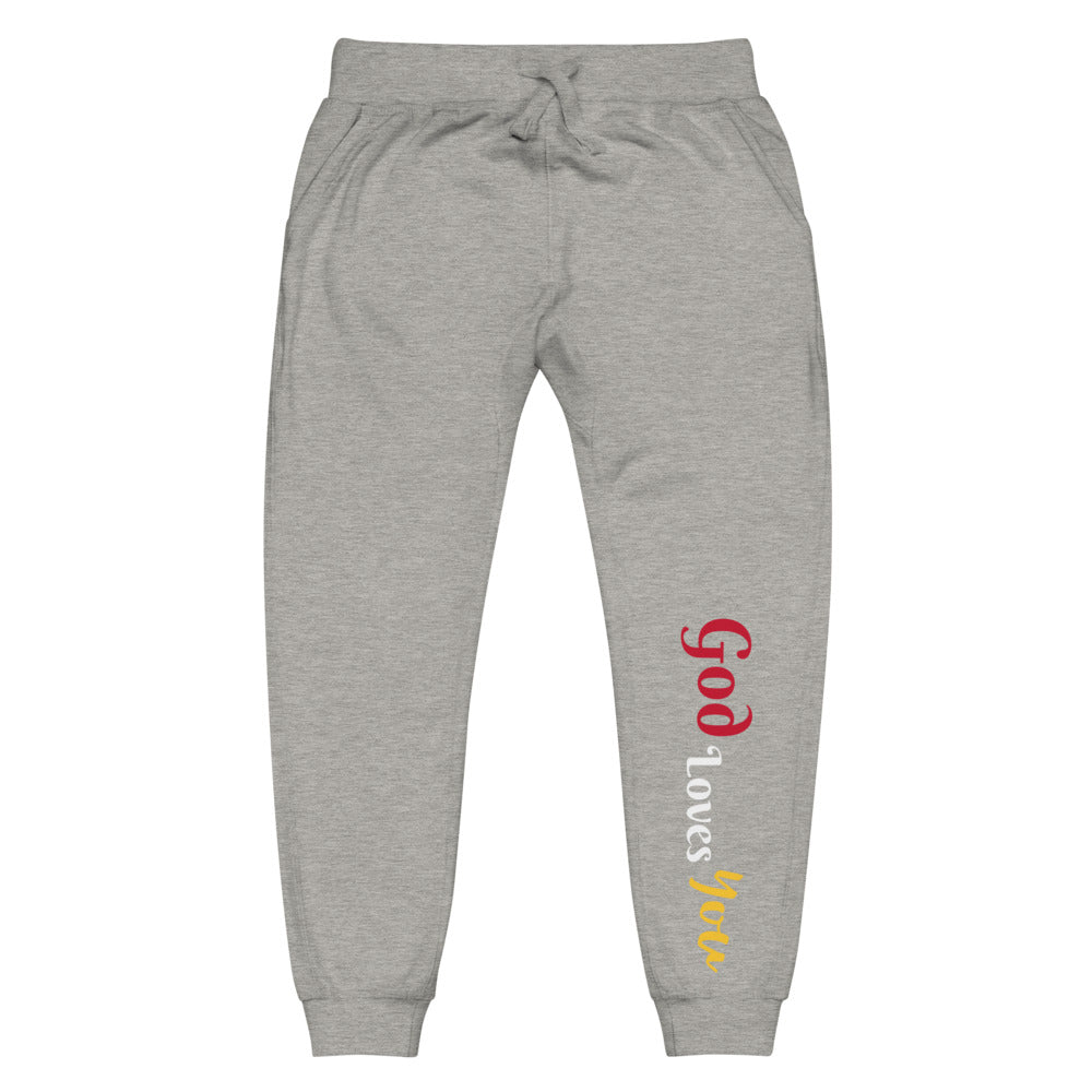 God Loves You Unisex fleece sweatpants