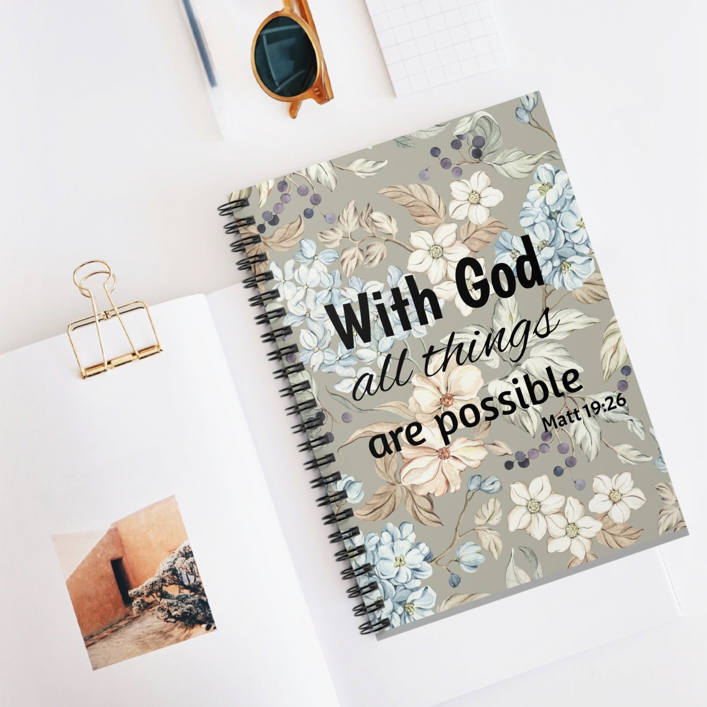 With God Spiral Notebook - Ruled Line