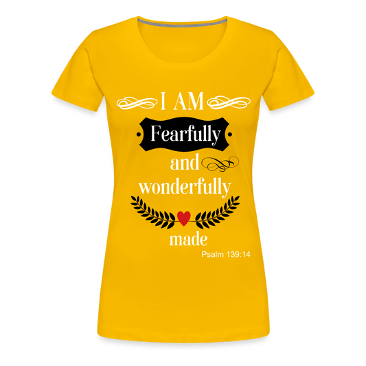 Fearfully Wonderfully Made Women's Premium T-Shirt - sun yellow