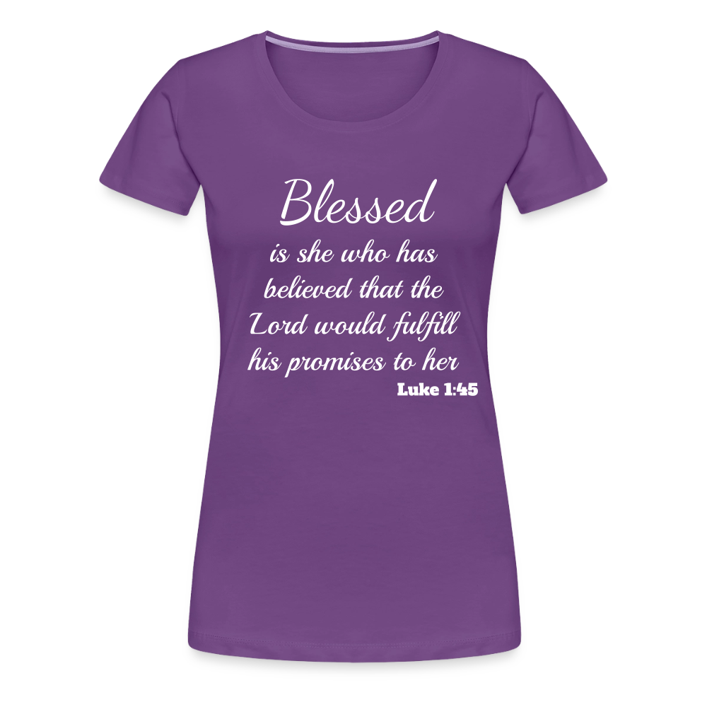 Blessed Is She Women’s Premium T-Shirt - purple
