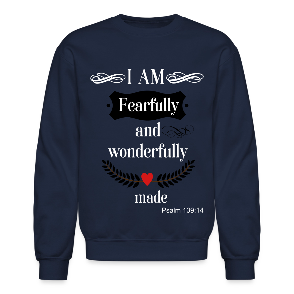 Fearfully Wonderfully Made Unisex Sweatshirt - navy