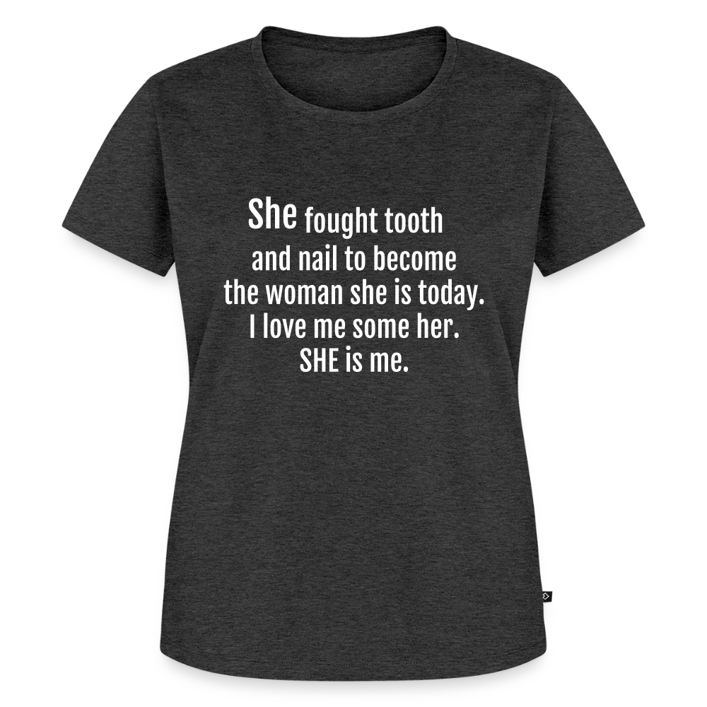 She Fought Women’s Premium T-Shirt - heather anthracite