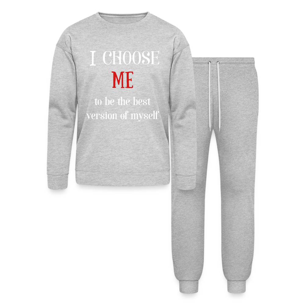 I Choose Me Lounge Wear Set by Bella + Canvas - heather gray