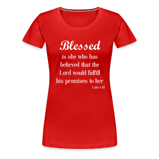 Blessed Is She Women’s Premium T-Shirt - red