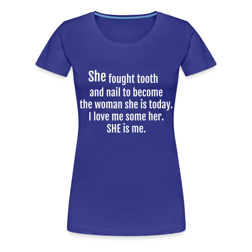 She Fought Women’s Premium T-Shirt - royal blue