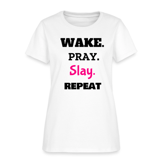 Wake Pray Slay Women's T-Shirt - white