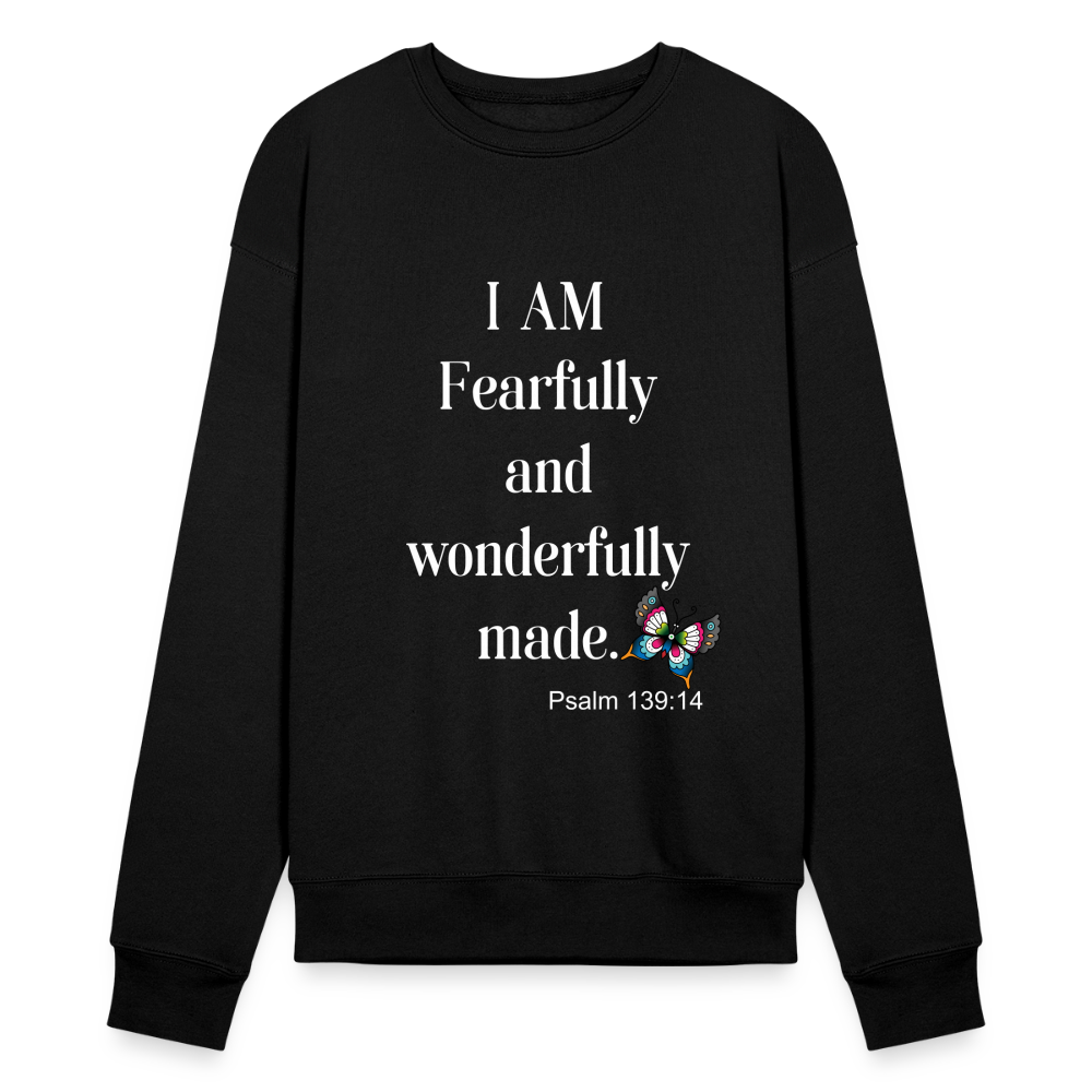 Fearfully Wonderfully Made Bella + Canvas Unisex Sweatshirt - black