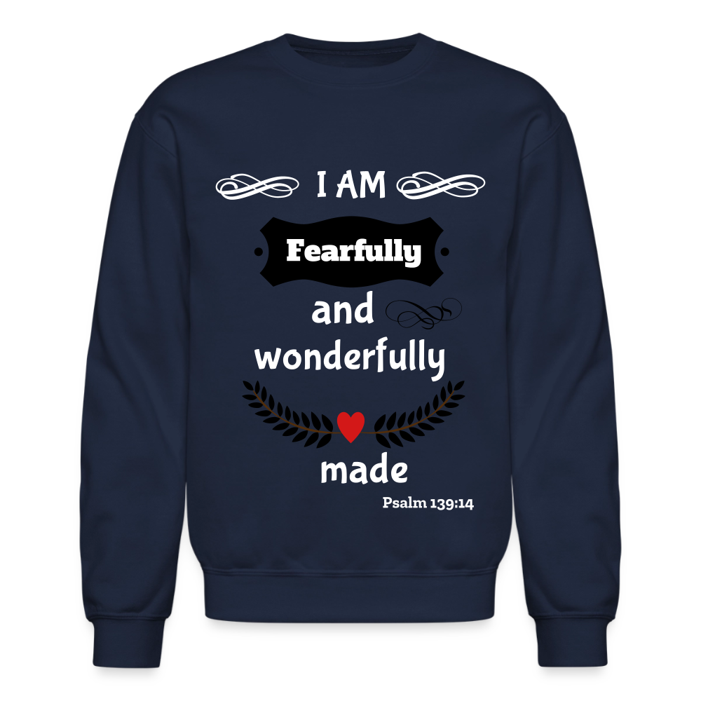 Fearfully Wonderfully Made Unisex Sweatshirt - navy