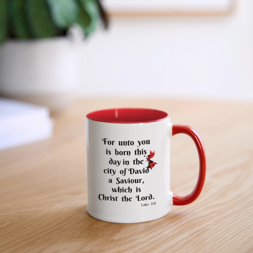 A Saviour Contrast Coffee Mug - white/red
