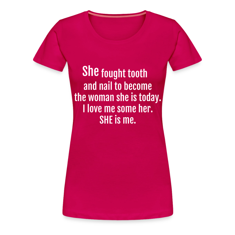 She Fought Women’s Premium T-Shirt - dark pink