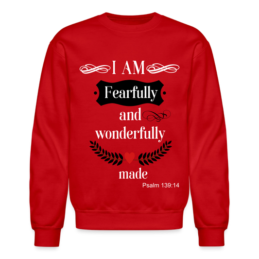 Fearfully Wonderfully Made Unisex Sweatshirt - red
