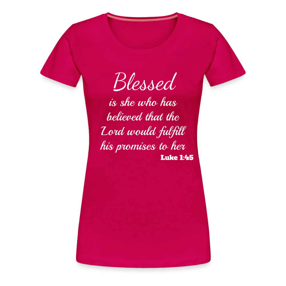 Blessed Is She Women’s Premium T-Shirt - dark pink