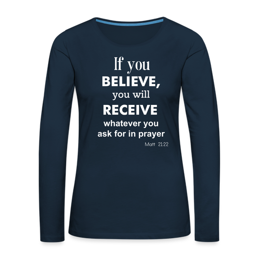 BAM Women's Premium Long Sleeve T-Shirt - deep navy