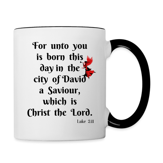 A Saviour Contrast Coffee Mug - white/black