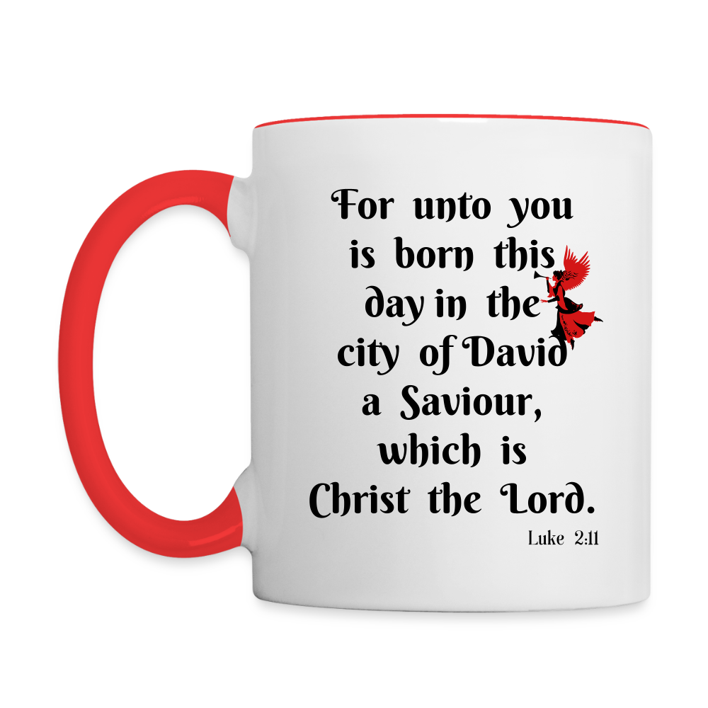 A Saviour Contrast Coffee Mug - white/red