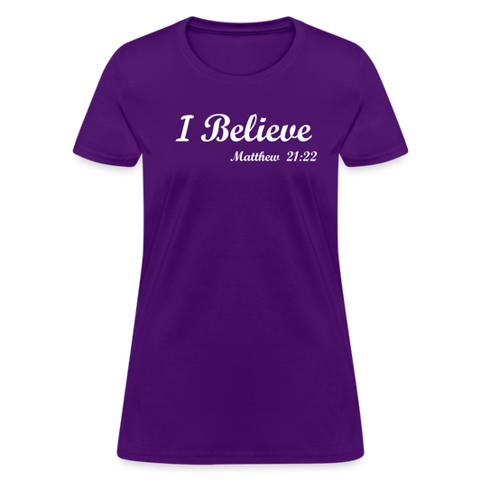 I Believe Women's T-Shirt - purple