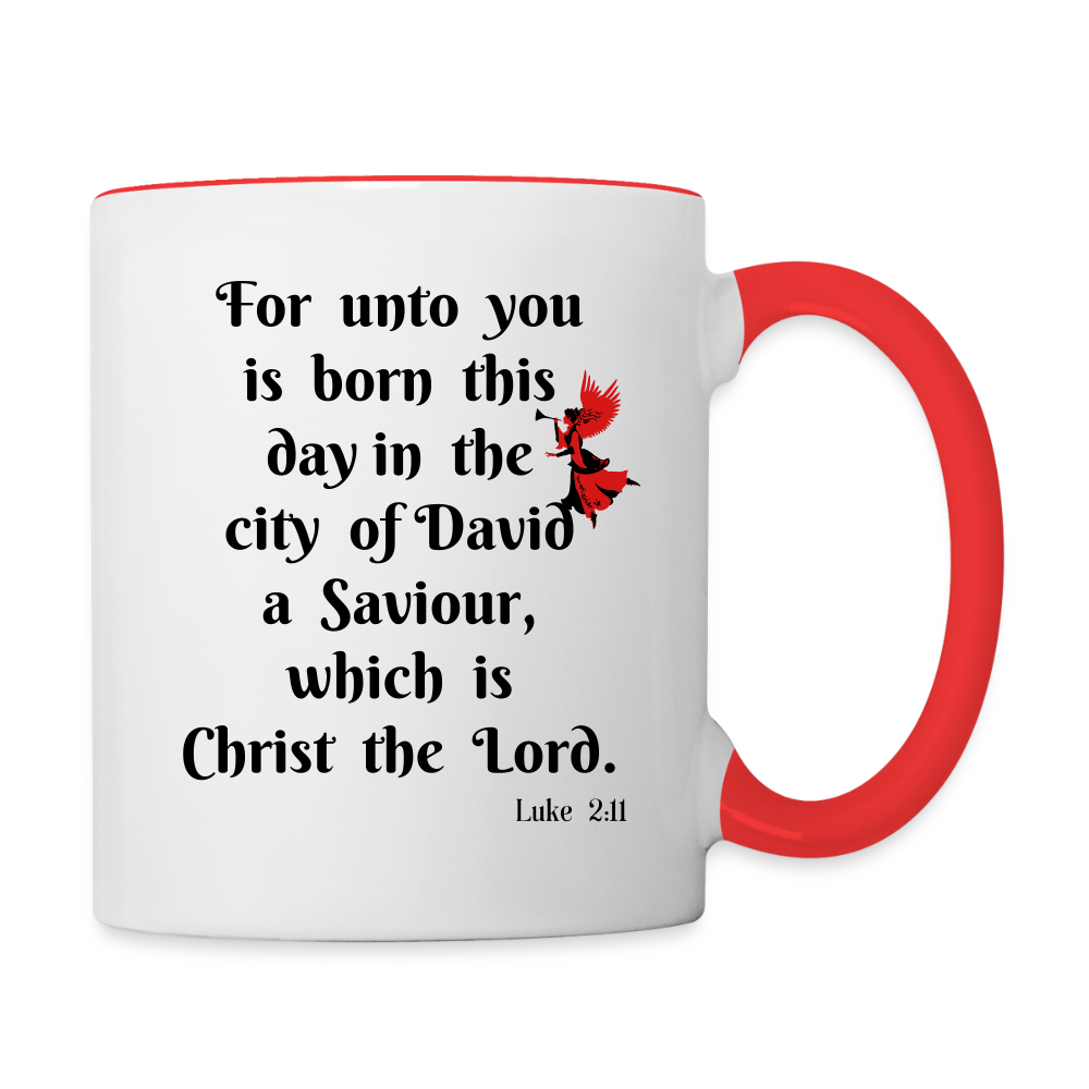 A Saviour Contrast Coffee Mug - white/red