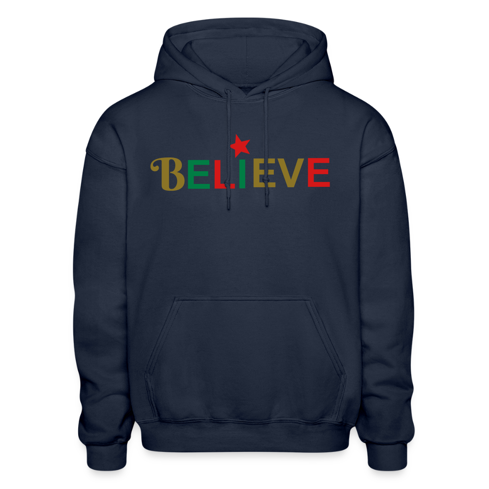 Believe Gildan Heavy Blend Adult Hoodie - navy