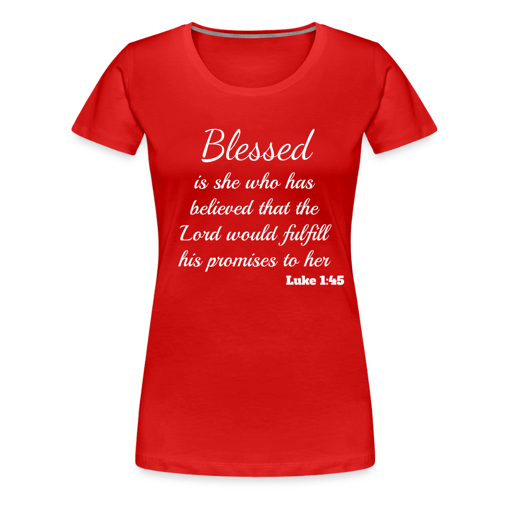 Blessed Is She Women’s Premium T-Shirt - red