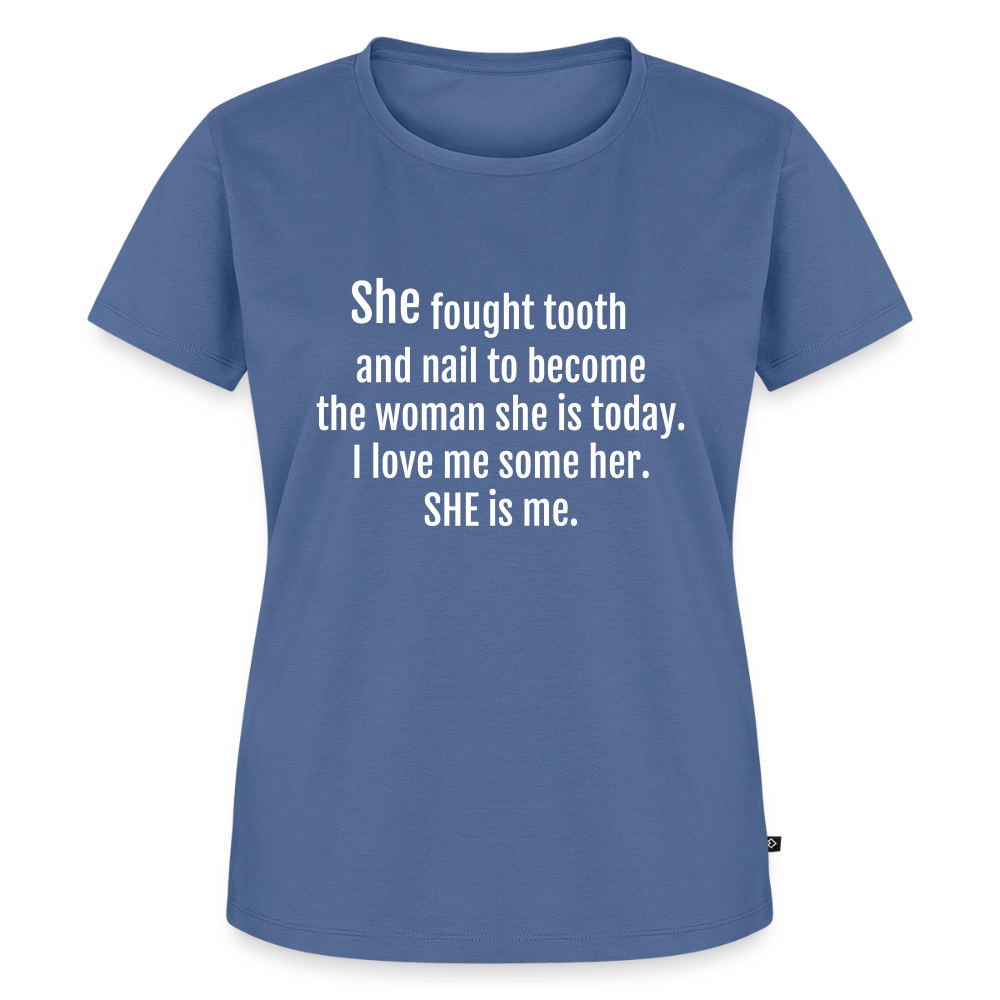 She Fought Women’s Premium T-Shirt - stone blue 