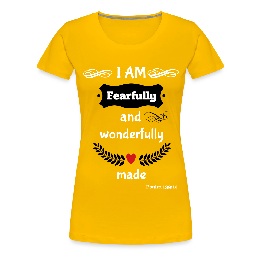 Fearfully Wonderfully Made Women's Premium T-Shirt - sun yellow