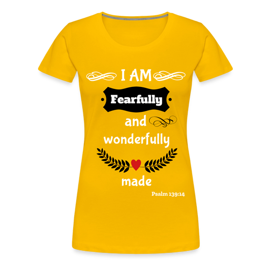 Fearfully Wonderfully Made Women's Premium T-Shirt - sun yellow