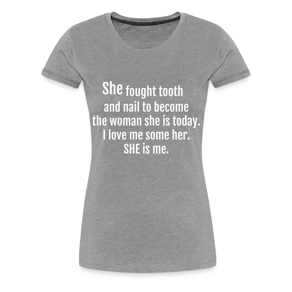 She Fought Women’s Premium T-Shirt - heather gray