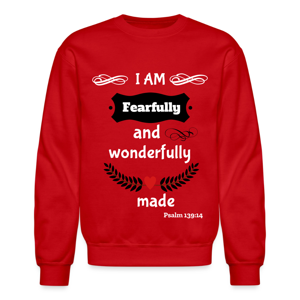 Fearfully Wonderfully Made Unisex Sweatshirt - red