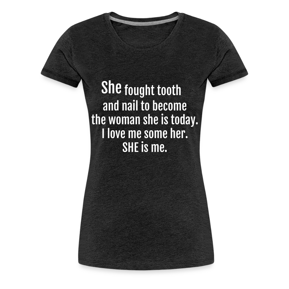 She Fought Women’s Premium T-Shirt - charcoal grey