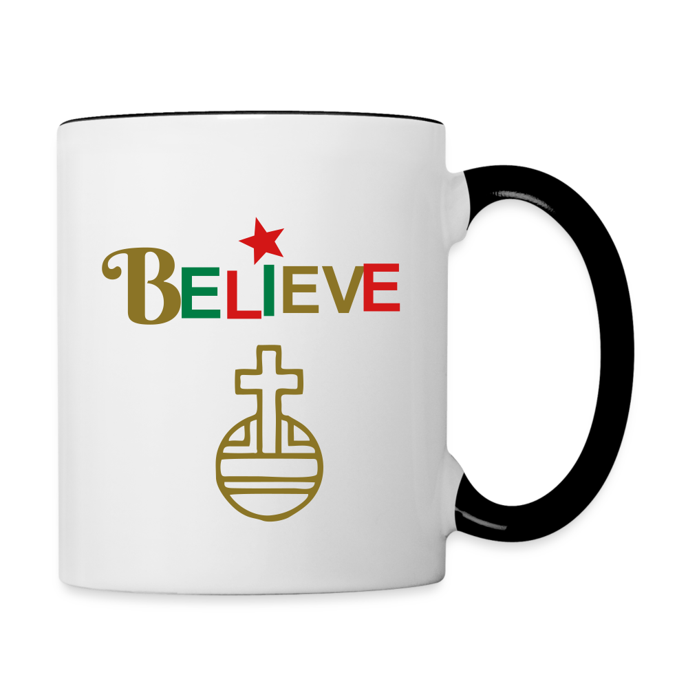 Believe Contrast Coffee Mug - white/black
