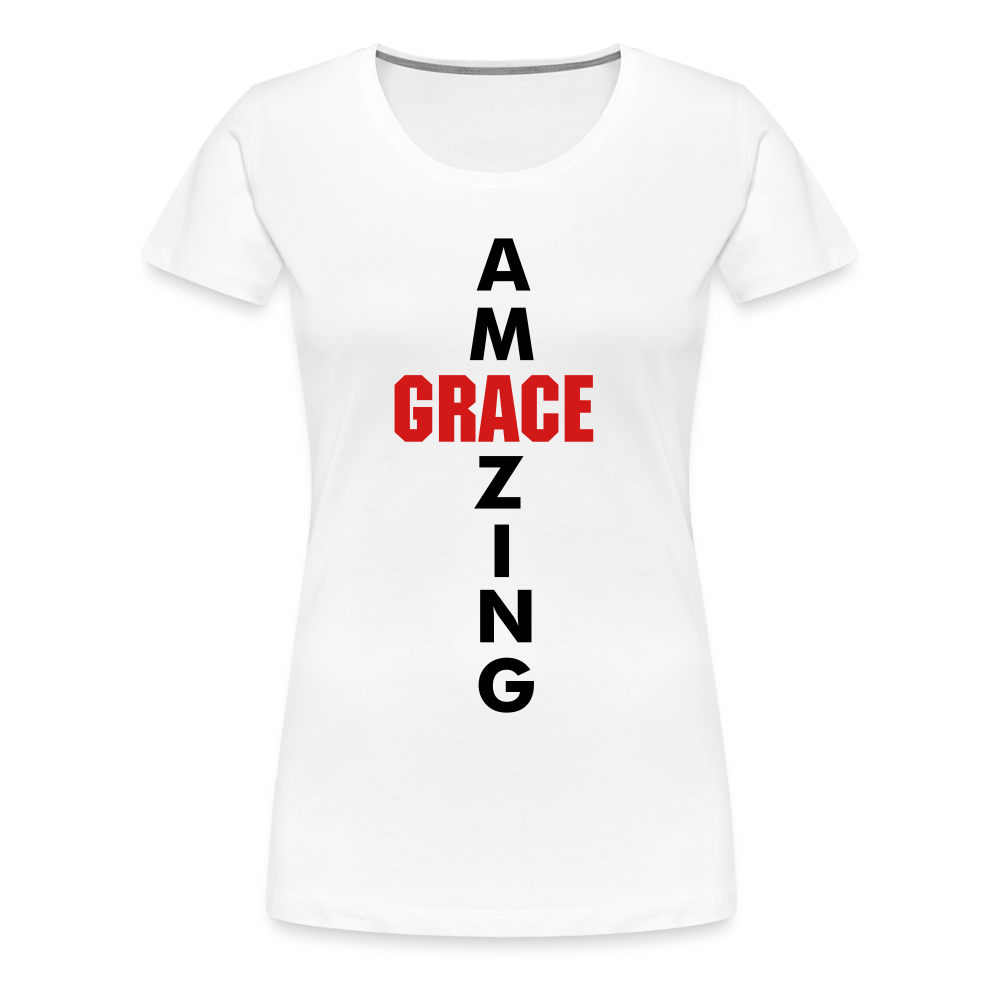 Amazing Grace Women’s Premium T-Shirt - white