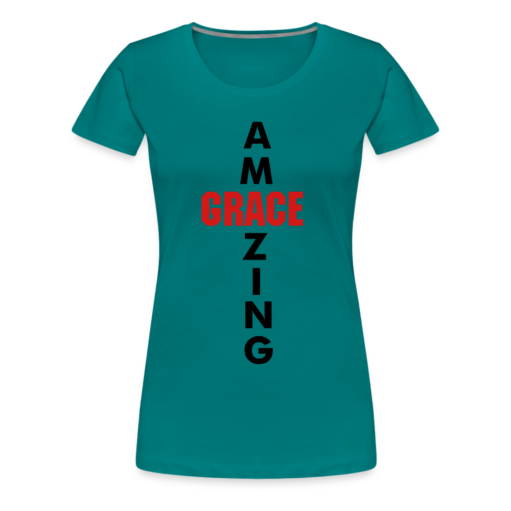 Amazing Grace Women’s Premium T-Shirt - teal