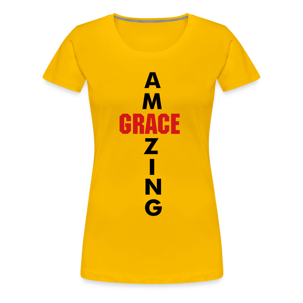Amazing Grace Women’s Premium T-Shirt - sun yellow