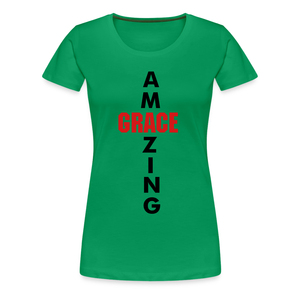 Amazing Grace Women’s Premium T-Shirt - kelly green