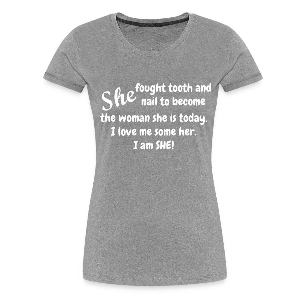 She Fought Women’s Premium T-Shirt - heather gray