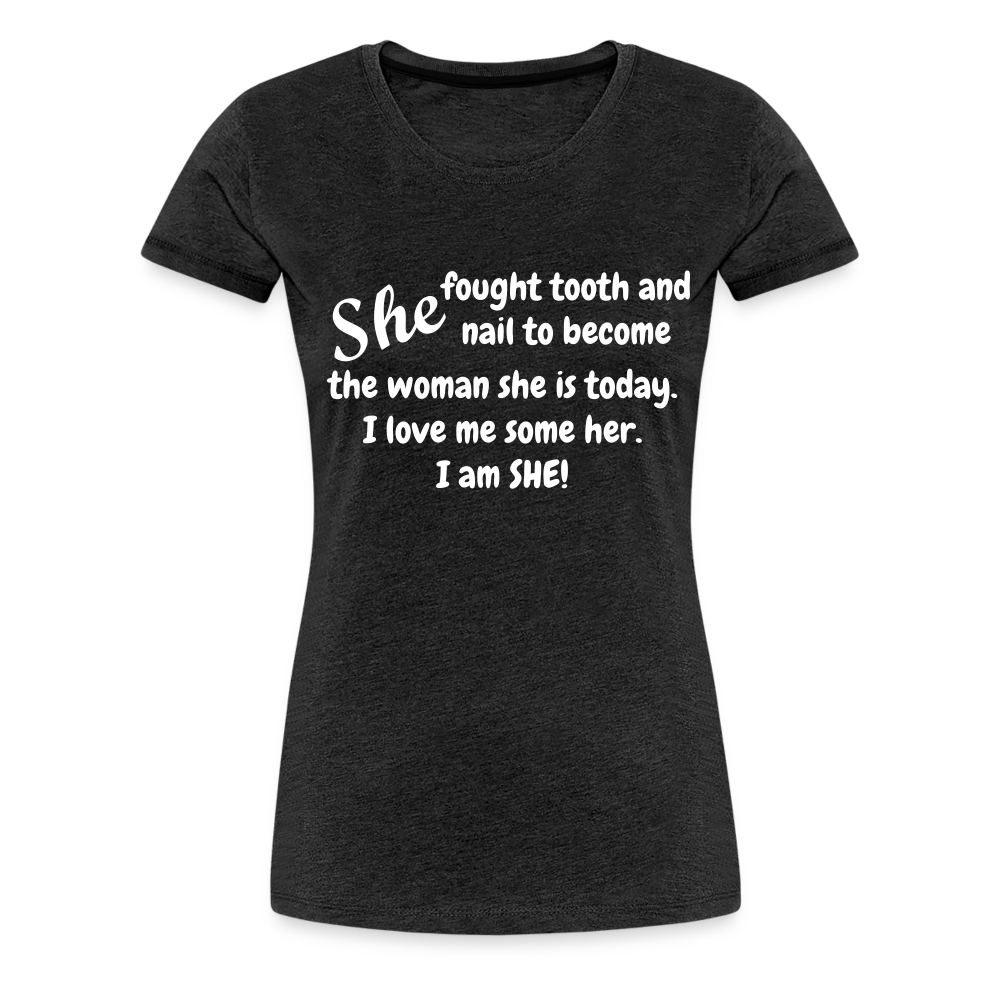 She Fought Women’s Premium T-Shirt - charcoal grey