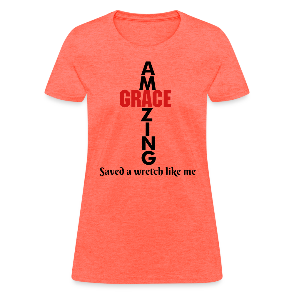 Amazing Grace Women's T-Shirt - heather coral