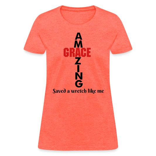 Amazing Grace Women's T-Shirt - heather coral