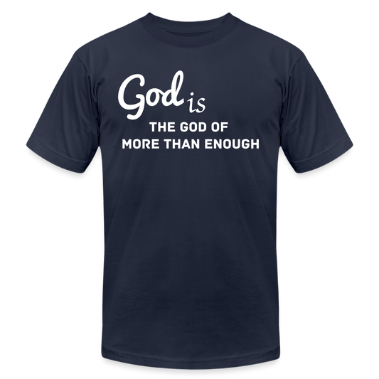 God Is Unisex Jersey T-Shirt by Bella + Canvas - navy