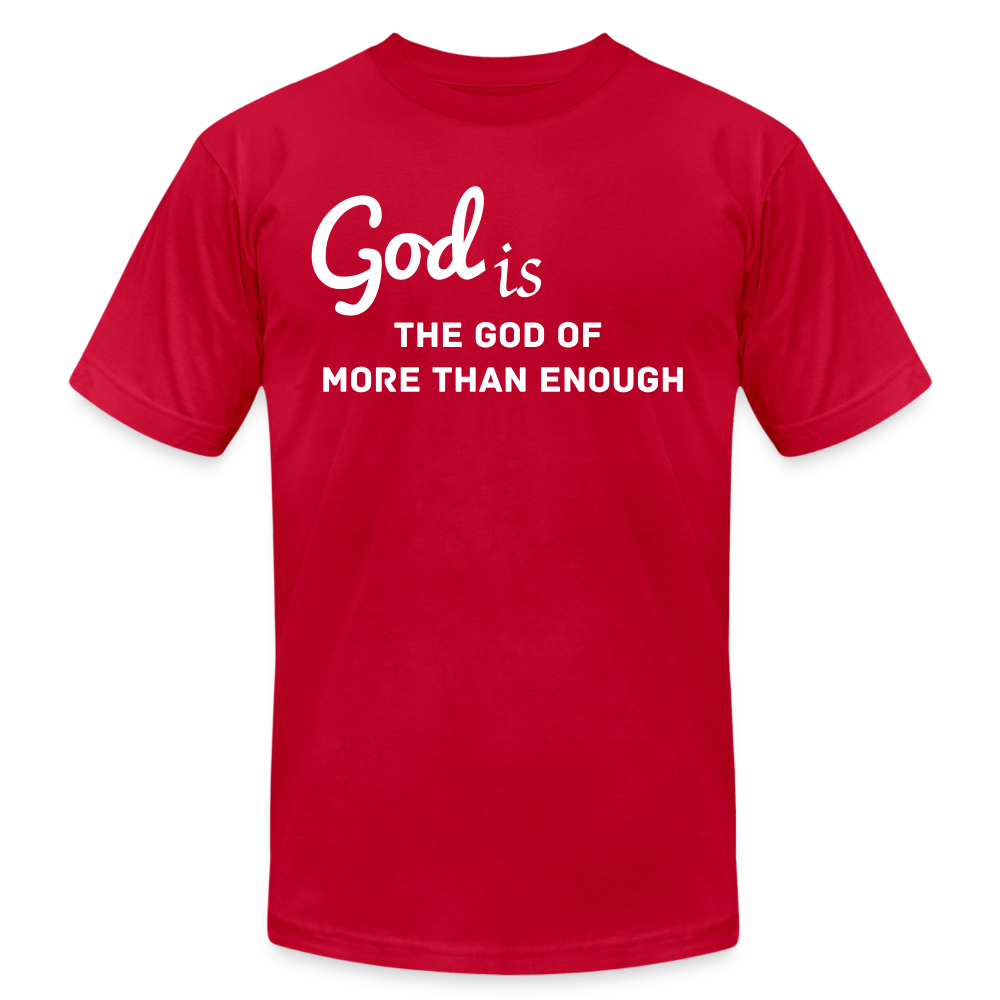 God Is Unisex Jersey T-Shirt by Bella + Canvas - red