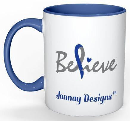 Believe Coffee Mug (Blue) - 11 oz-Coffee Mug-Jonnay Designs, LLC-Jonnay Designs™
